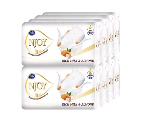 Raj's Njoy Bathing Soap Rich Milk & Almond (100gm x 10pc)